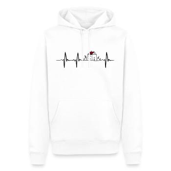 architecture battement de coeur - Sweat à capuche Premium bio Homme - blanc - Devant - Nico (187cm)