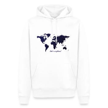 Welt - Männer Premium Bio Hoodie - Weiß - Vorne - Nico (187cm)
