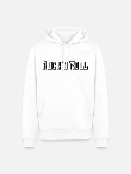 Rock 'n' Roll Schriftzug (3D / POS / 1C) - Ekologisk premiumluvtröja herr - vit