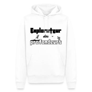 Spéléologie Grotte Profondeur Exploration Plongée - Sweat à capuche Premium bio Homme - blanc - Devant - Nico (187cm)