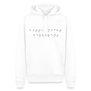 Bitte nicht berühren (Braille) - Männer Premium Bio Hoodie - Weiß - Vorne - Nico (187cm)