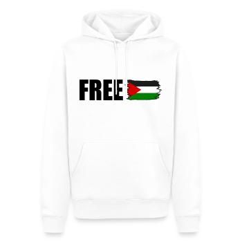 Free palestine - Sweat à capuche Premium bio Homme - blanc - Devant - Nico (187cm)