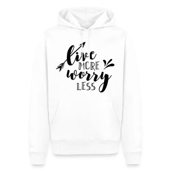 live more worry less - Männer Premium Bio Hoodie - Weiß - Vorne - Nico (187cm)