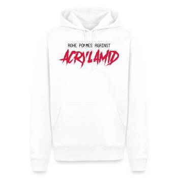 Rohe Pommes Against Acrylamid - Männer Premium Bio Hoodie - Weiß - Vorne - Nico (187cm)
