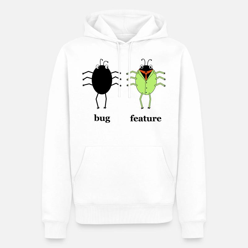 Bug vs Feature - Männer Premium Bio Hoodie - Weiß