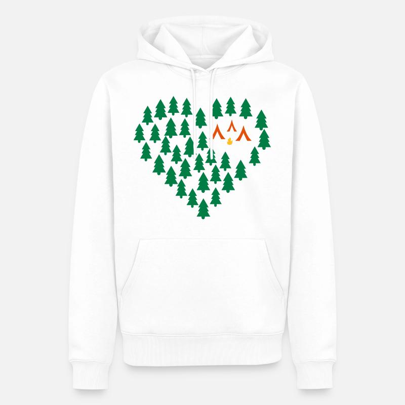 Camping - Sweat à capuche Premium bio Homme - blanc