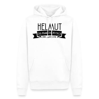 helmut the man of myth the legend - Men’s Premium Organic Hoodie - white - Front - Nico (187cm)