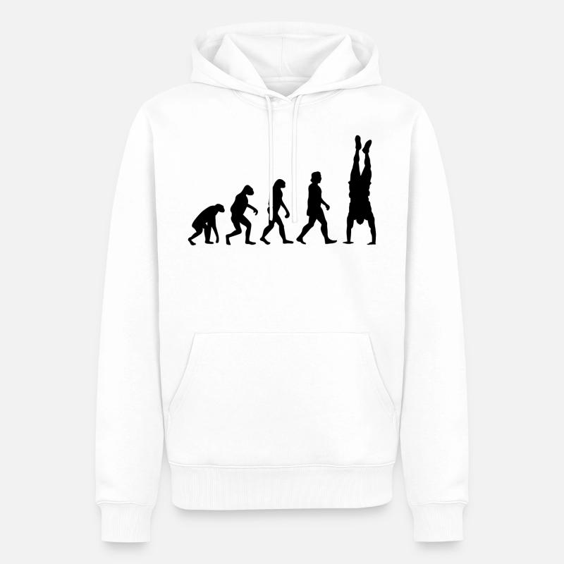 Handstand Evolution - Männer Premium Bio Hoodie - Weiß