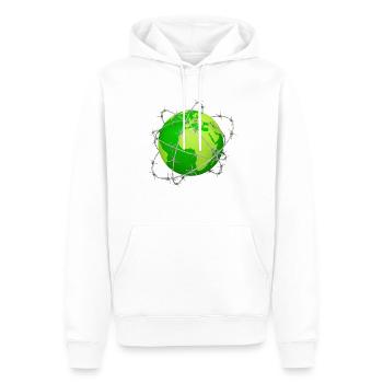 planète terre fil barbelé 3D globe - Sweat à capuche Premium bio Homme - blanc - Devant - Nico (187cm)