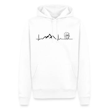 Herzschlag Berge Bier - Männer Premium Bio Hoodie - Weiß - Vorne - Nico (187cm)