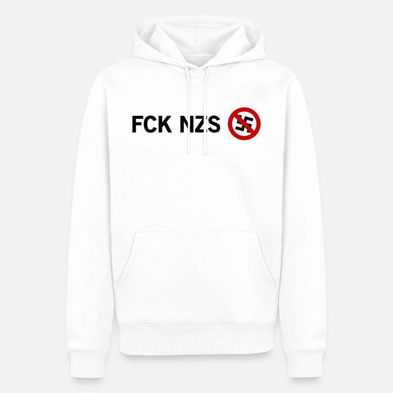 FCK NZS - Männer Premium Bio Hoodie - Weiß