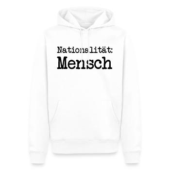 Anti Nazi Spruch - Männer Premium Bio Hoodie - Weiß - Vorne - Nico (187cm)