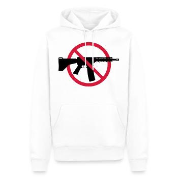 Waffenverbot Verbotsschild (Keine Waffen Peace) 2C - Männer Premium Bio Hoodie - Weiß - Vorne - Nico (187cm)