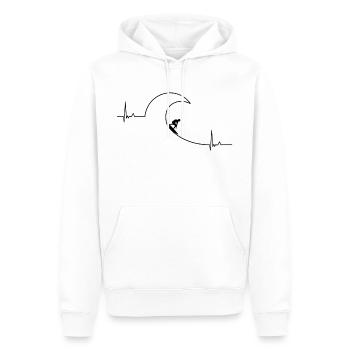 Surfen Herzschlag - Männer Premium Bio Hoodie - Weiß - Vorne - Nico (187cm)