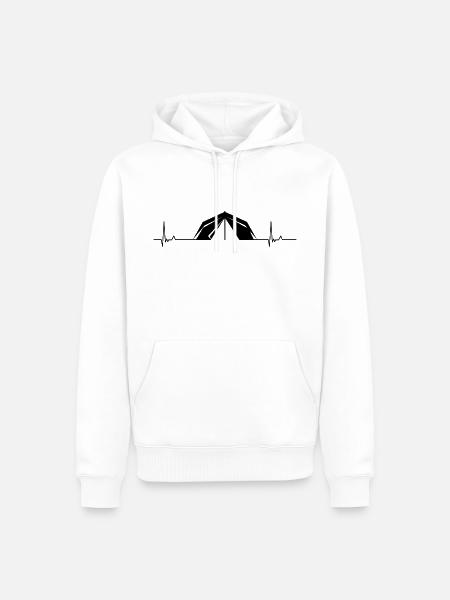 Heartbeat camping - Men’s Premium Organic Hoodie - white