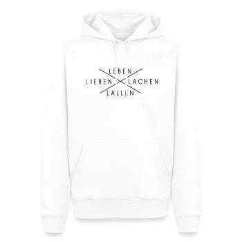 leben lieben lachen lallen - Männer Premium Bio Hoodie - Weiß - Vorne - Nico (187cm)