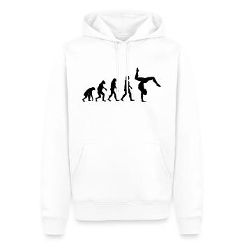Evolution du poirier de gymnastique - Sweat à capuche Premium bio Homme - blanc - Devant - Nico (187cm)