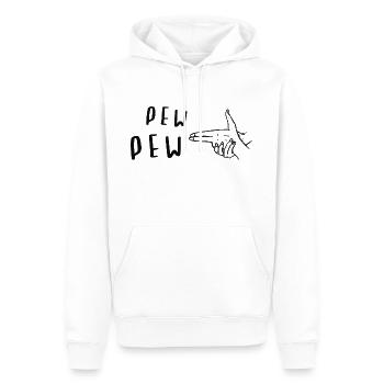 Pew Pew Artsy Meme - Männer Premium Bio Hoodie - Weiß - Vorne - Nico (187cm)