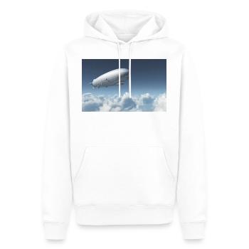 Zeppelin über den Wolken - Männer Premium Bio Hoodie - Weiß - Vorne - Nico (187cm)