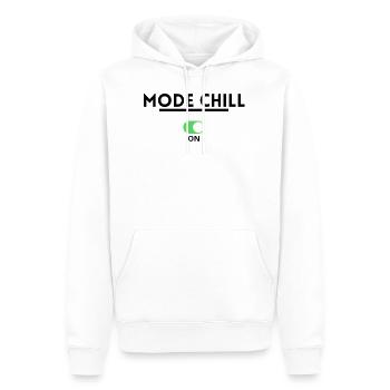 Chill-Modus. T Shirt chill relax tranquil - Männer Premium Bio Hoodie - Weiß - Vorne - Nico (187cm)
