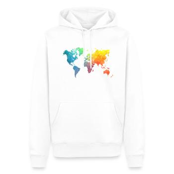 Farben der Weltkarten - Männer Premium Bio Hoodie - Weiß - Vorne - Nico (187cm)