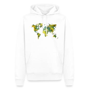 word map 2040 - Sweat à capuche Premium bio Homme - blanc - Devant - Nico (187cm)
