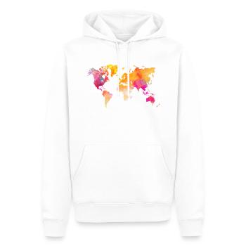Weltkarte - Männer Premium Bio Hoodie - Weiß - Vorne - Nico (187cm)