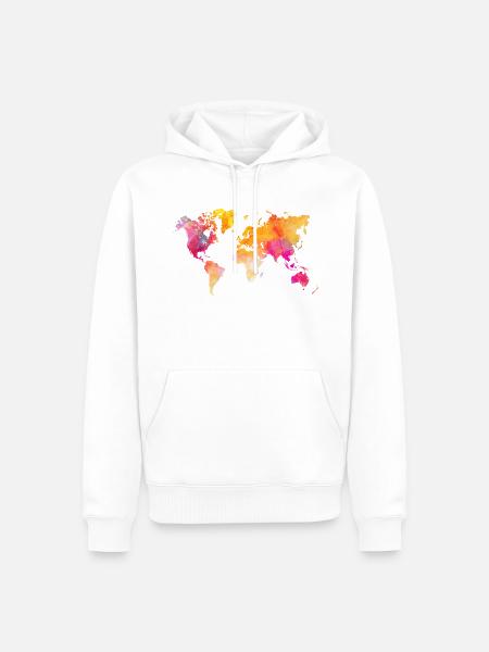 world map - Men’s Premium Organic Hoodie - white