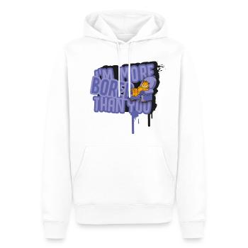 Garfield I´m More Bored Than You - Men’s Premium Organic Hoodie - white - Front - Nico (187cm)