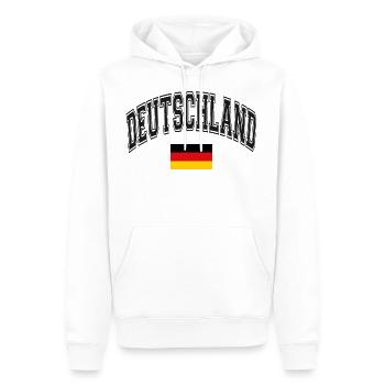 Deutschland - Männer Premium Bio Hoodie - Weiß - Vorne - Nico (187cm)