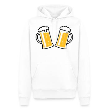 2 chopes à bière Prosten (bière / chope à bière / 2C) - Sweat à capuche Premium bio Homme - blanc - Devant - Nico (187cm)
