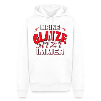 Meine Glatze Sitzt Immer - Männer Premium Bio Hoodie - Weiß - Vorne - Nico (187cm)