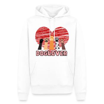 Doglover pour les vrais amoureux des chiens # - Sweat à capuche Premium bio Homme - blanc - Devant - Nico (187cm)