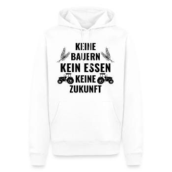 Keine Bauern - Kein Essen - Keine Zukunft - Männer Premium Bio Hoodie - Weiß - Vorne - Nico (187cm)