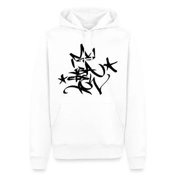 Graffiti Tag JGA Crew King 02 1C - Männer Premium Bio Hoodie - Weiß - Vorne - Nico (187cm)