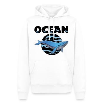 Wal und Ozean - Männer Premium Bio Hoodie - Weiß - Vorne - Nico (187cm)