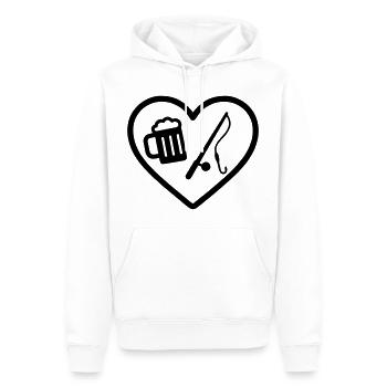Heart Peach Beer - Männer Premium Bio Hoodie - Weiß - Vorne - Nico (187cm)