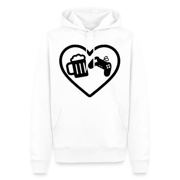 Heart Gaming Bier - Männer Premium Bio Hoodie - Weiß - Vorne - Nico (187cm)