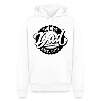 Le Meilleur Papa EST 1970 - Sweat à capuche Premium bio Homme - blanc - Devant - Nico (187cm)