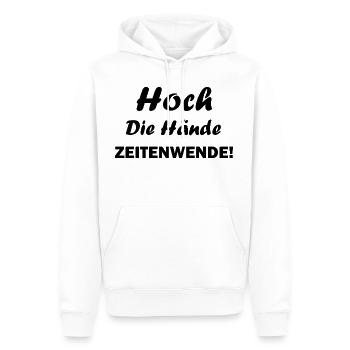 Hoch die Hände Zeitenwende - Männer Premium Bio Hoodie - Weiß - Vorne - Nico (187cm)