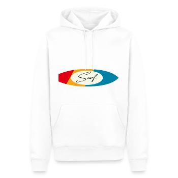 Surf - Männer Premium Bio Hoodie - Weiß - Vorne - Nico (187cm)