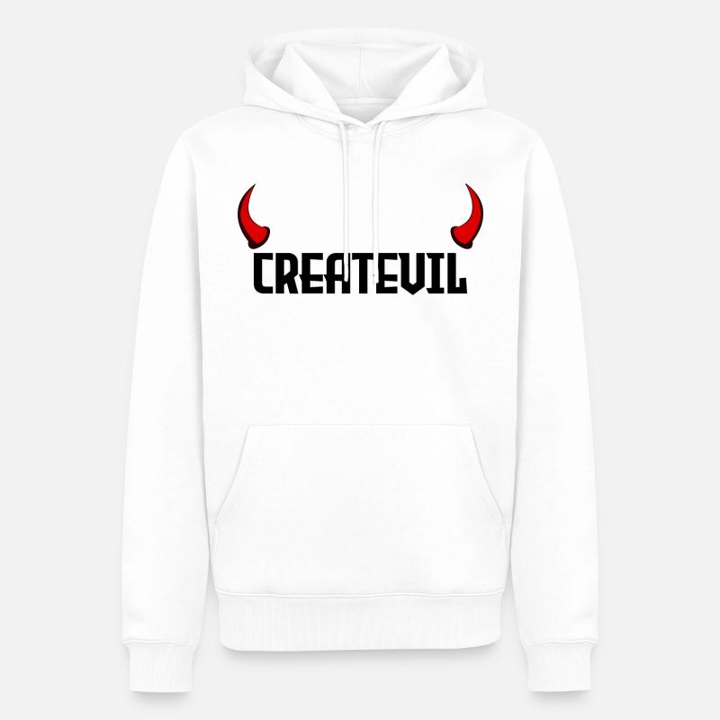 Createvil - Sweat à capuche Premium bio Homme - blanc