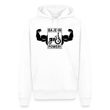 Bauern Power! (Landwirt Bauer Trecker Traktor / B) - Männer Premium Bio Hoodie - Weiß - Vorne - Nico (187cm)