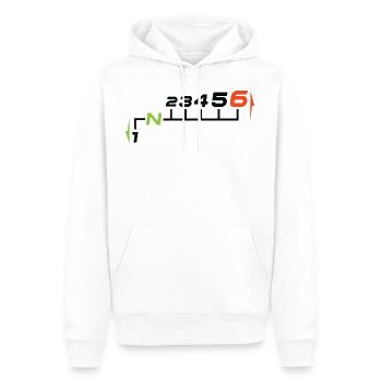 Moto-Schaltung - Männer Premium Bio Hoodie - Weiß - Vorne - Nico (187cm)