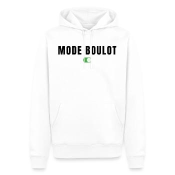 Mode boulot activé - Sweat à capuche Premium bio Homme - blanc - Devant - Nico (187cm)