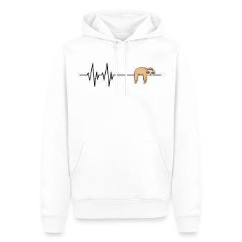 Faultier Herzschlag Faulenzen Keine Lust Schlafen - Männer Premium Bio Hoodie - Weiß - Vorne - Nico (187cm)