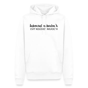 Bretagne - Labourat nebeutoc'h - Sweat à capuche Premium bio Homme - blanc - Devant - Nico (187cm)