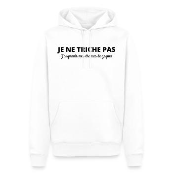 Je ne triche pas j'augmente mes chances de gagner - Sweat à capuche Premium bio Homme - blanc - Devant - Nico (187cm)