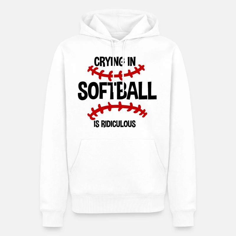 Pleurer Au Softball Est Ridicule 2 - Sweat à capuche Premium bio Homme - blanc