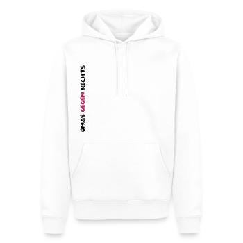 Omas gegen Rechts Schriftzug lang - Männer Premium Bio Hoodie - Weiß - Vorne - Nico (187cm)